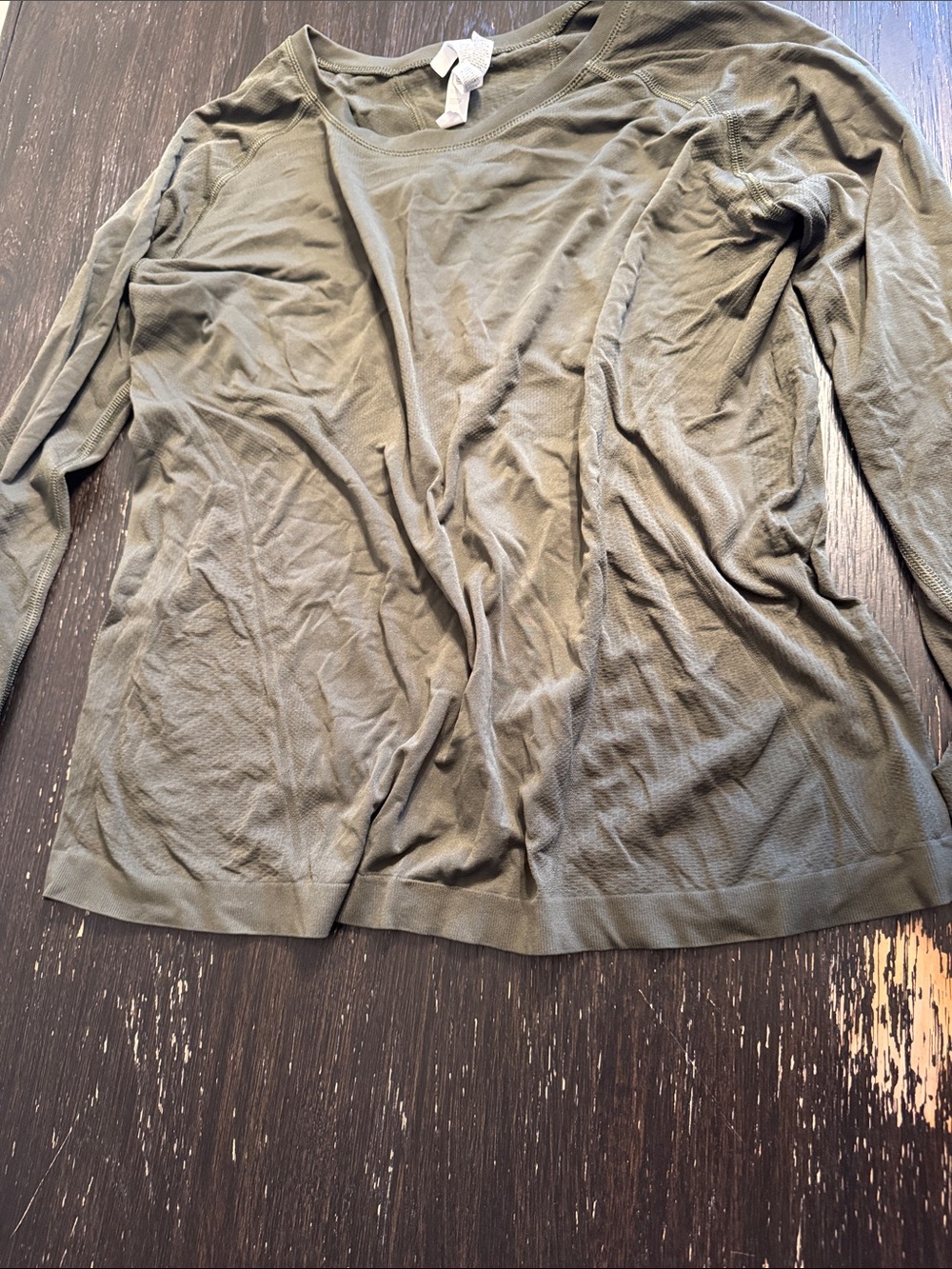 Athleta Olive Crewneck Long-Sleeve Tee